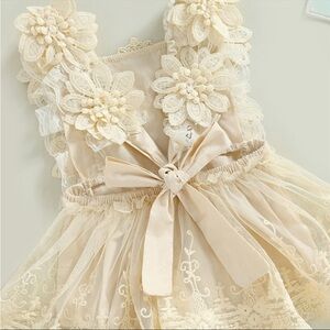 Elegant Cream Lace Kids One Piece